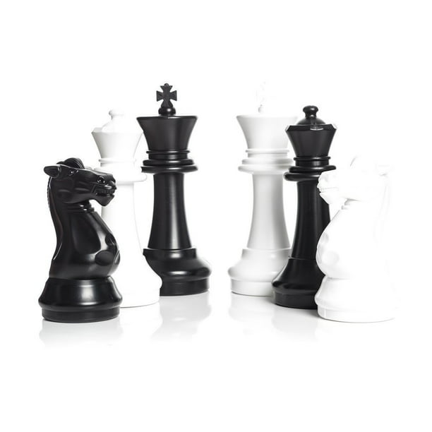 4 inch Black & Gold Roman Legion Plastic Chess Pieces
